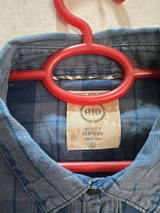 Men's Blue Plaid Long Sleeve Shirt