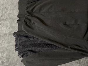 Elegant Black Lace Trim Skirt