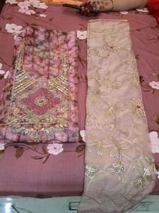 Elegant Party Wear Unstitched Three piece Set