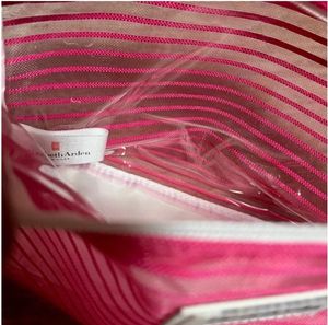 Elizabeth Arden Hot Pink And White Cosmetic Pouch