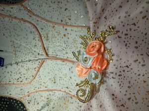 Orange &amp; White Glittery Party Dress for Girls 👗✨