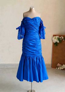 Stunning Royal Blue Off-Shoulder Gown