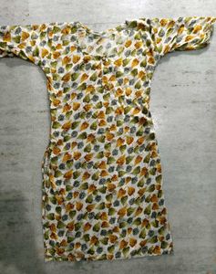 Leaf Print Cotton Kurta