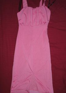 Barbie Pink Strap Dress with coverup and slit