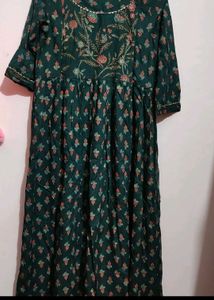 Dark Green Anarkali Kurti For 34 Bust