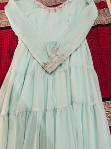 Mint Green Anarkali Suit | Beautiful Embroidered S