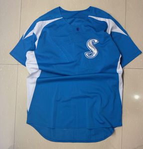 Blue Baseball Jersey with 'S' Logo