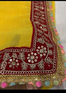 Yellow Saree with Embellished Border