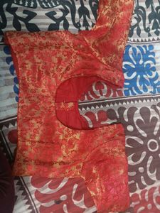 Stitched brocade Red blouse