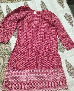 Red Printed Kurta