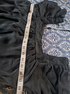 Sheer Black Puff Sleeve Top