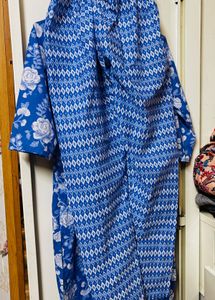 Blue Floral Embroidered Kurta