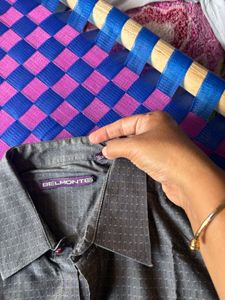 Classic Grey Textured Long Sleeve Shirt