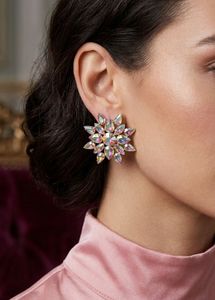 New Sparkling Starburst Crystal Earrings