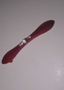 Red Hair Clip with Rhinestones