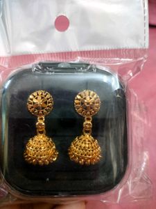 Gold Jhumka Earrings