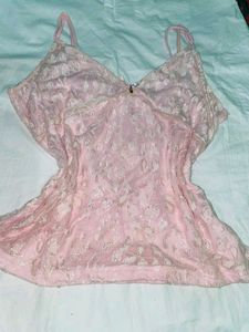 Pink Lace Chemise top