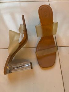 Chic Transparent Block Heel Sandals