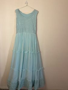 Elegant Light Blue Ethnic Gown