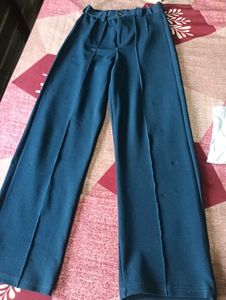 Stylish Teal Wide-Leg Trousers