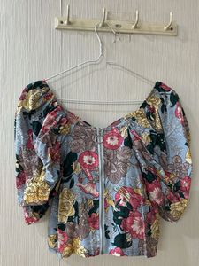 Chic Floral Puff Sleeve Top