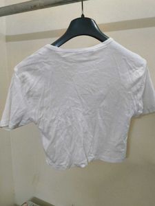 Cute White Crop Top with 'Love' Graphic