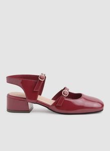 Chic Burgundy Block Heel Slingbacks