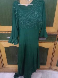 Emerald Green Embellished Gown/ dress /long kurti