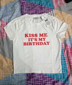 SHEIN "Kiss Me It's My Birthday" T-Shirt