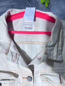 PULL&amp;BEAR Stylish Cream Denim Jacket