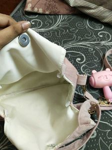 meow cat bag with chew toy keychain