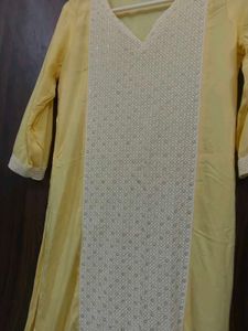 Yellow Kurta with Embroidery