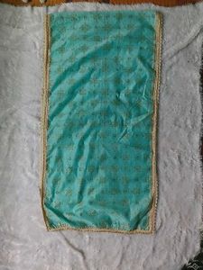 Beautiful Teal Dupatta with Gold Print