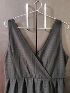 Cute charcoal Ruffled Mini Dress