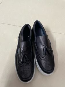 Men's Navy Leather Tassel Loafers