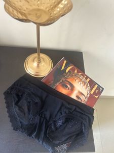 Lace Trim Black Fancy Panty