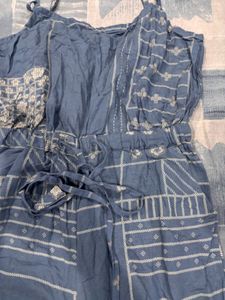 Blue Patterned Jumpsuit