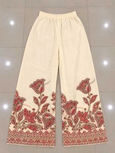 Cream Floral Kurta Set with Palazzo Pants