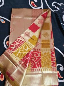 Elegant Silk Saree with Vibrant Motifs
