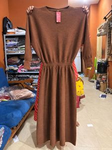 Cozy Ribbed Knit Midi Dress