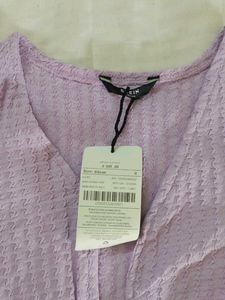 Shein Lilac Ruffle Hem Top