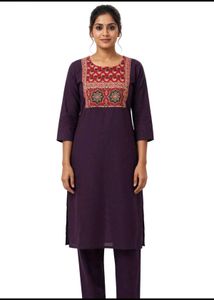 Elegant Purple Kurta Set S M L Size