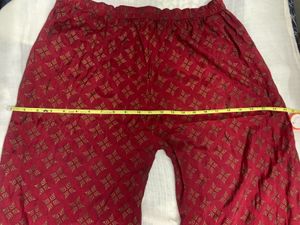 Global Desi Flared Maroon Printed Palazzo Pants