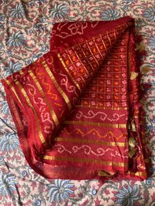 Pure silk bandhej gharchola saree
