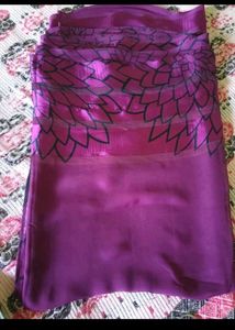 Vibrant Purple Saree with Floral Print