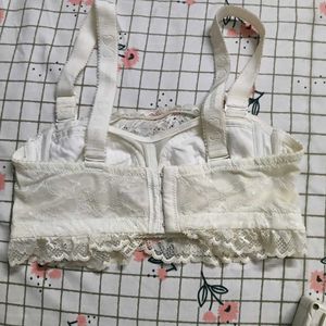 White Lace Bralette with Charm crop top