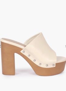 Platform Block Heeled Mules/Wedges