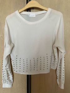 💍🪩Studded Cropped Long Sleeve Top