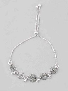 Silver Flower Anklets