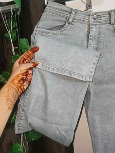LOW PRICE! Light Blue Cargo Straight Fit Jeans